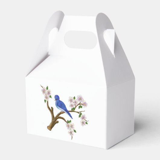 Blauw ontwerp van wilde vogels bedankdoosjes (Voorkant Zijde)
