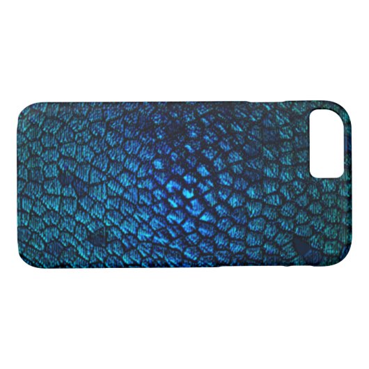 Blauw ontwerp voor drakenschaal Case-Mate iPhone case (Achterkant (Horizontaal))