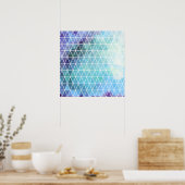 Blauw ontwerp voor geometrische driehoek poster (Keuken)