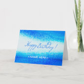 Blauw Ontwerp voor het Wenskaart van de Verjaardag Kaart (Voorkant)