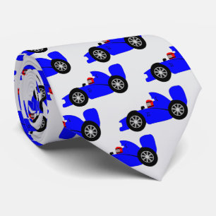 Blauw ontwerp voor raceauto stropdas