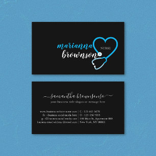 Blauw ontwerp voor verpleegster en dokter eerste h visitekaartje