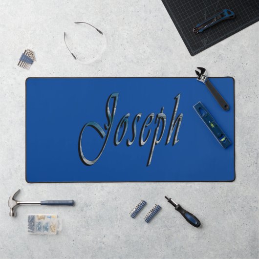 Blauw ontworpen Joseph naam, bureau mat (Werkstation)
