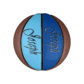 Blauw ontworpen Joseph naam, Kinder basketbal (Verticaal)
