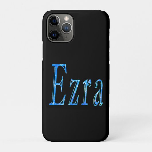 Blauw ontworpen naam Ezra, Case-Mate iPhone Case (Achterkant)