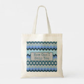 Blauw ontworpen tote bag (Achterkant)
