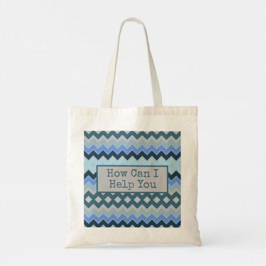 Blauw ontworpen tote bag (Achterkant)