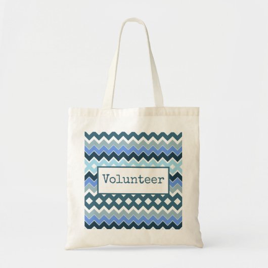 Blauw ontworpen tote bag (Voorkant)