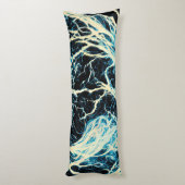 Blauw onweer bliksempatroon lichaamskussen (Achterkant (Verticaal))