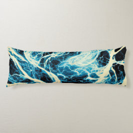 Blauw onweer bliksempatroon lichaamskussen