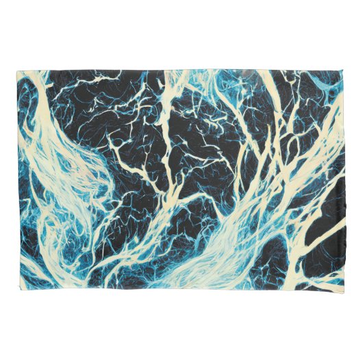 Blauw Onweers Bliksem Patroon Kussensloop (Voorkant)