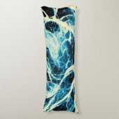Blauw Onweers Bliksem Patroon Lichaamskussen (Voorkant Verticaal)