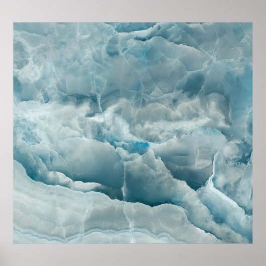 Blauw onyx marmer, abstracte textuur. poster (Voorkant)