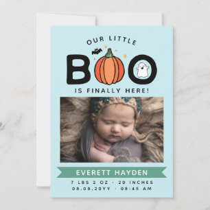 Blauw onze kleine boe eindelijk hier Halloween Bab Aankondiging