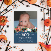 Blauw Onze kleine boe is hier Halloween Baby Aankondiging