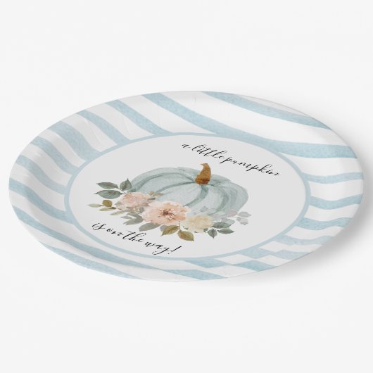 Blauw onze kleine pompoen op weg naar Borden Papieren Bordje (Gekanteld)