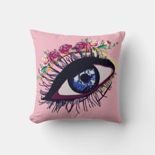 Blauw Oog & Bloem Aangepast Zomerkussen Kussen