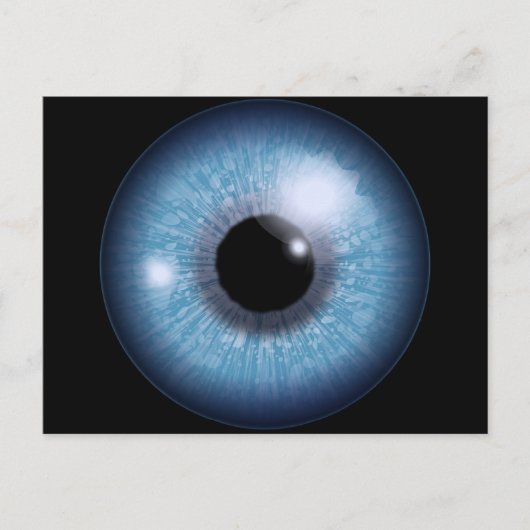 blauw oog, briefkaart (Voorkant)