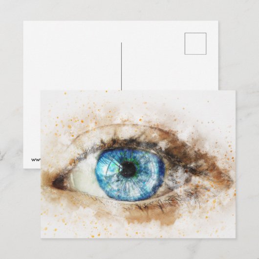 Blauw oog briefkaart (Voorkant / Achterkant)