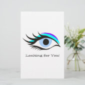 Blauw oog briefpapier (Staand voorkant)