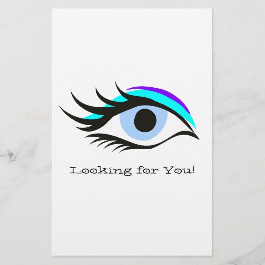 Blauw oog briefpapier (Voorkant)