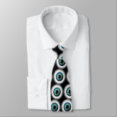 Blauw oog Eyeball Cool Custom NeckTies Black Strop Stropdas (Gebonden)