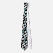 Blauw oog Eyeball Cool Custom NeckTies Black Strop Stropdas (Voorkant)