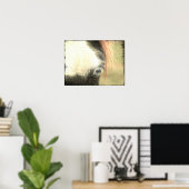 Blauw Oog Grunge Poster (Thuiskantoor)