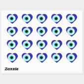 Blauw oog hart sticker (Vel)