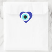 Blauw oog hart sticker (Tas)