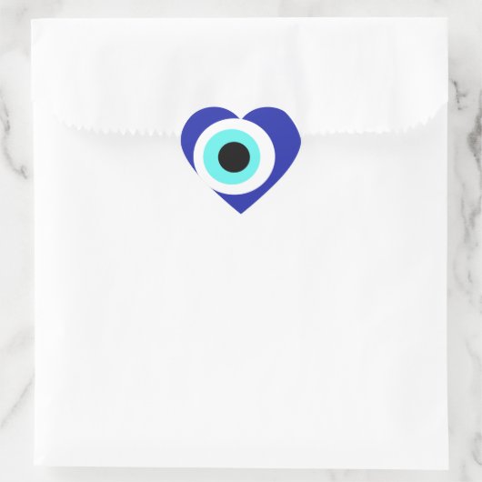 Blauw oog hart sticker (Tas)
