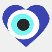 Blauw oog hart sticker (Voorkant)