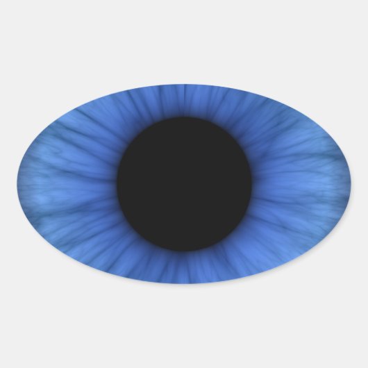 blauw oog is schattig ovale sticker (Voorkant)