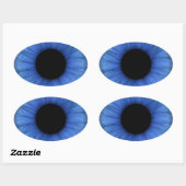 blauw oog is schattig ovale sticker (Vel)