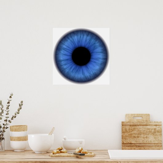 blauw oog is schattig poster (Keuken)