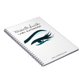 Blauw oog lange wimpers extensie icoon notitieboek (Rechterzijde)