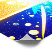 Blauw oog met gouden elegantie poster (Hoek)