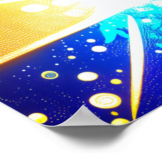 Blauw oog met gouden elegantie poster (Hoek)