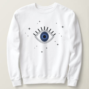 Blauw oog minima magisch symbool tekenen trui