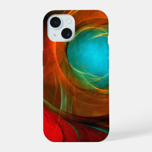 Blauw Oog Modern Abstracte Fijne Kunst Koel Patroo iPhone 15 Case