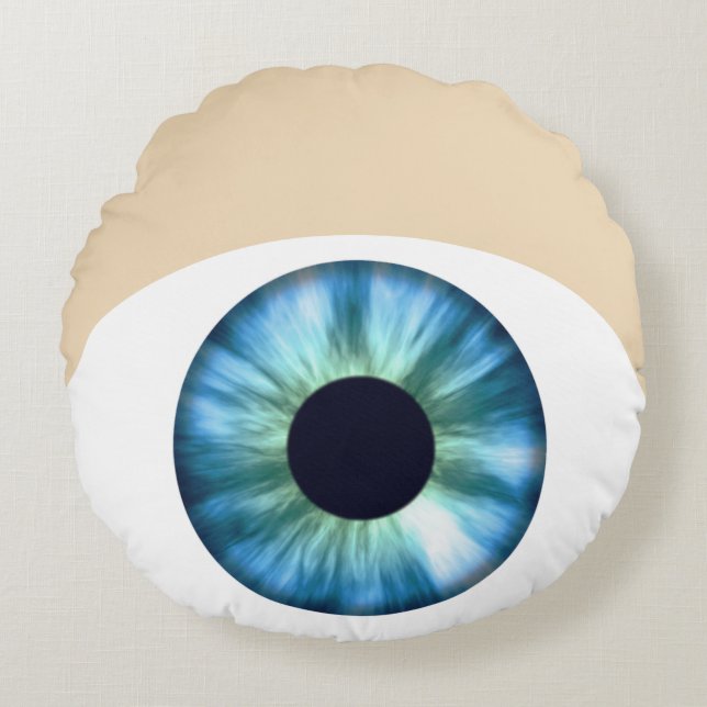 Blauw Oog Rond Kussen (Voorkant)