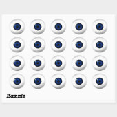 blauw oog ronde sticker (Vel)