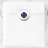 blauw oog ronde sticker (Tas)