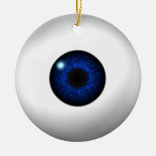 Blauw oog / Rood oog Keramisch Ornament (Voorkant)