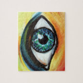 Blauw oog schilderen legpuzzel (Verticaal)