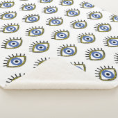 Blauw oog, succes, bescherming tegen kwade ogen sherpa deken (3/4)