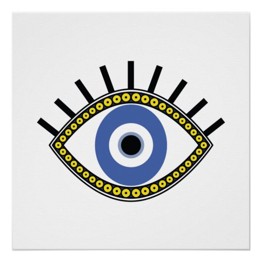 Blauw oog, succes, griekboze oogamulet perfect poster (Voorkant)