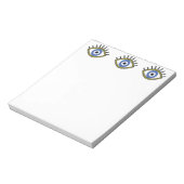 Blauw oog, succes, griekboze oogbescherming notitieblok (Linkerzijde)