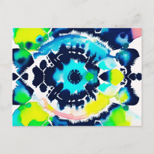 Blauw oog Tie Dye Briefkaart