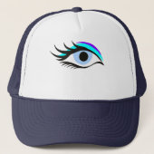 Blauw oog trucker pet (Voorkant)